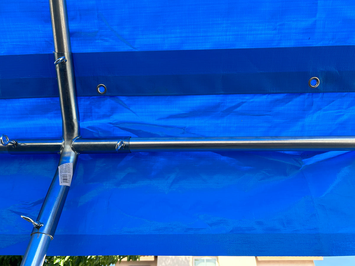 18X20 Heavy Duty Canopy With (16MIL) BLUE Valance Top (Free Shipping