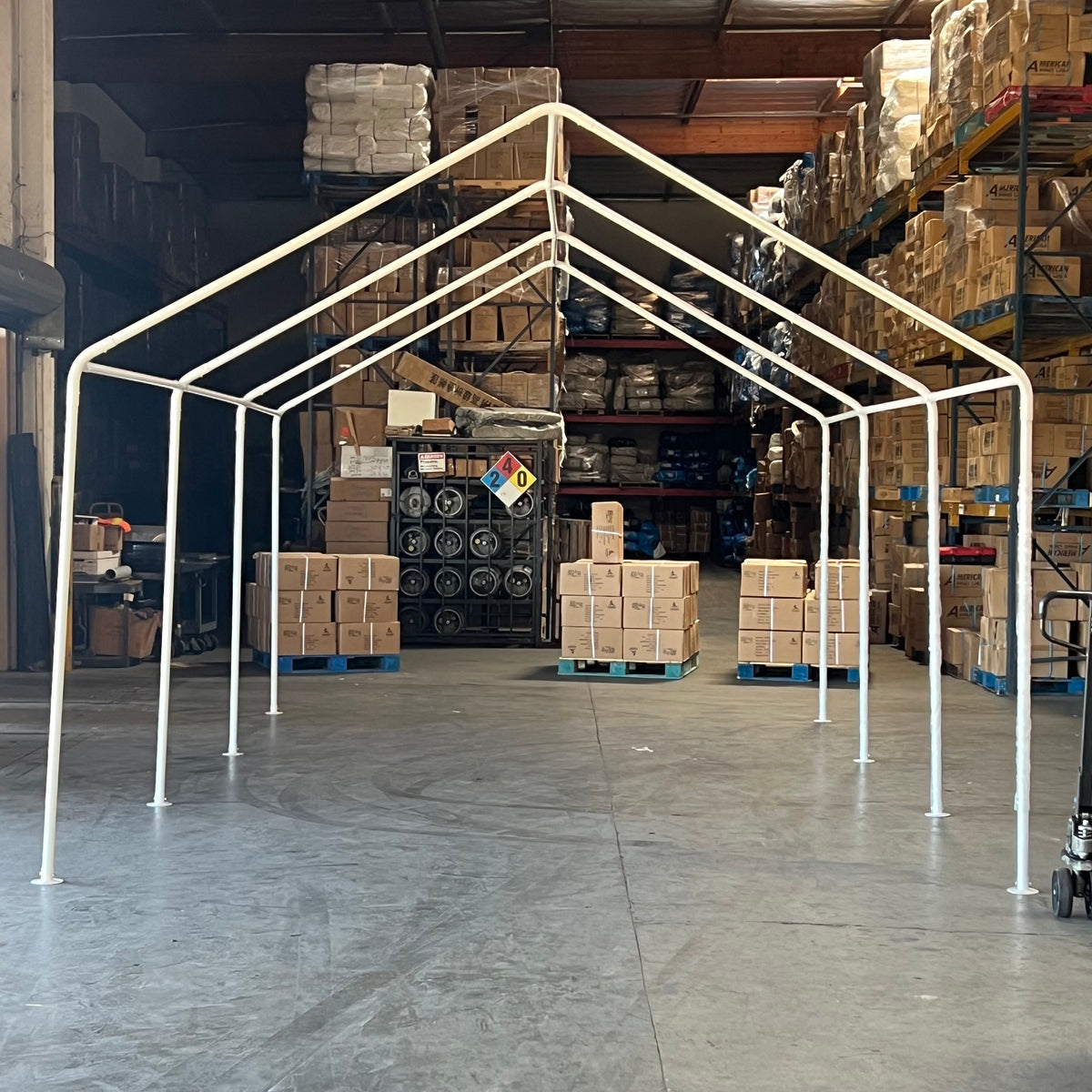 12X20 Heavy Duty Enclosed Canopy White Galvanized Coating Powder frame ...