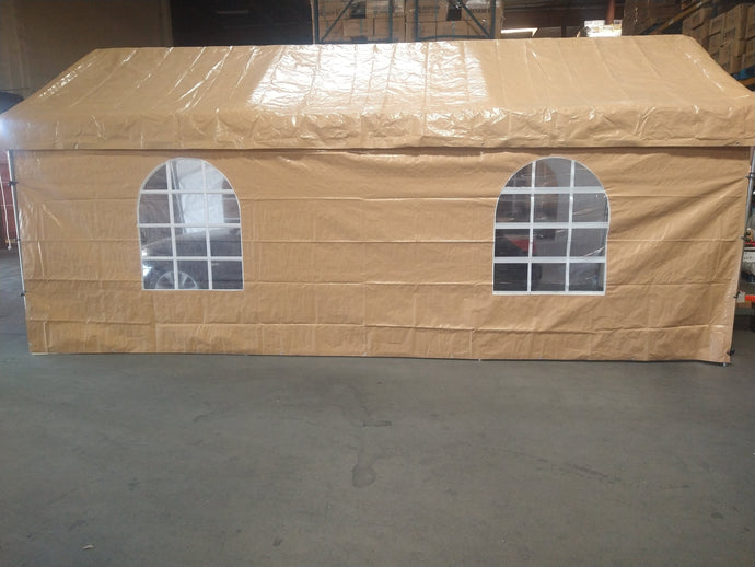 18X30 Heavy Duty Enclosed Canopy With 3  Windows Beige  (free shipping)
