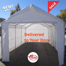 Load image into Gallery viewer, 12X20 Heavy Duty Enclosed Canopy White Galvanized Coating Powder frame  1 1/2 &quot; pole  (free shipping)
