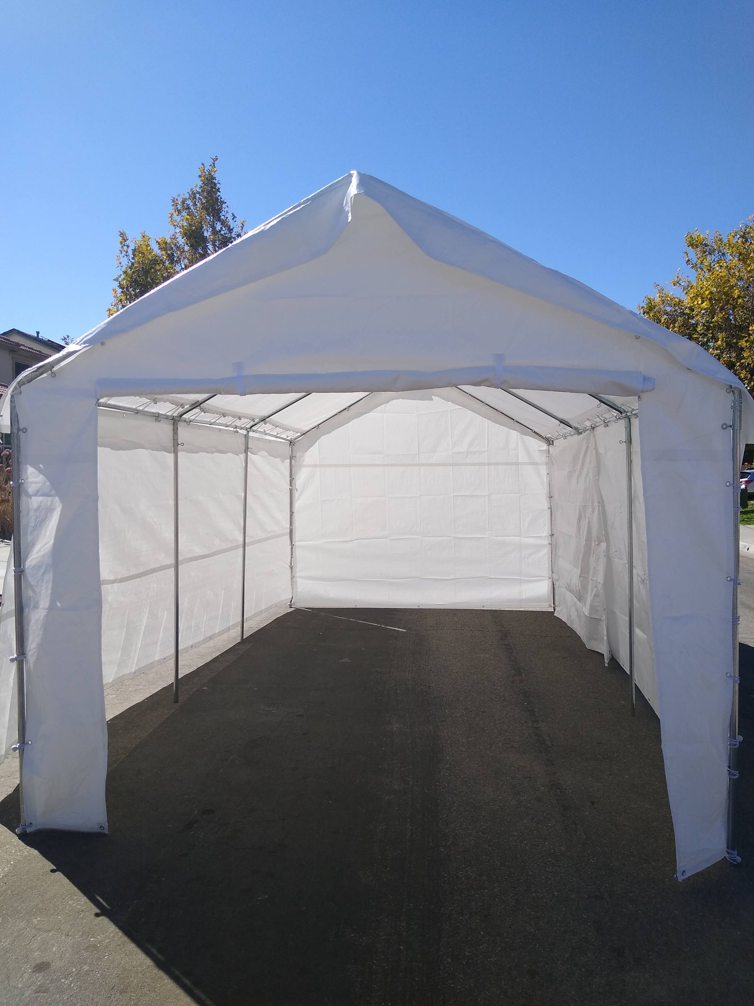 14x40 Heavy Duty ENCLOSED Canopy (Free Shipping) 14 LEGS – Jgtarpsandcanopies