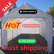 Load image into Gallery viewer, 12X20 Heavy Duty Enclosed Canopy White / Beige (free shipping)
