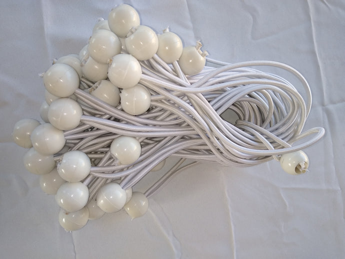 50 PC SUPER HEAVY DUTY WHITE BALL BUNGEES #6