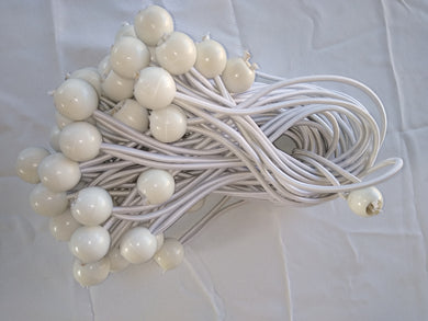 100 PC SUPER HEAVY DUTY WHITE BALL BUNGEES #6