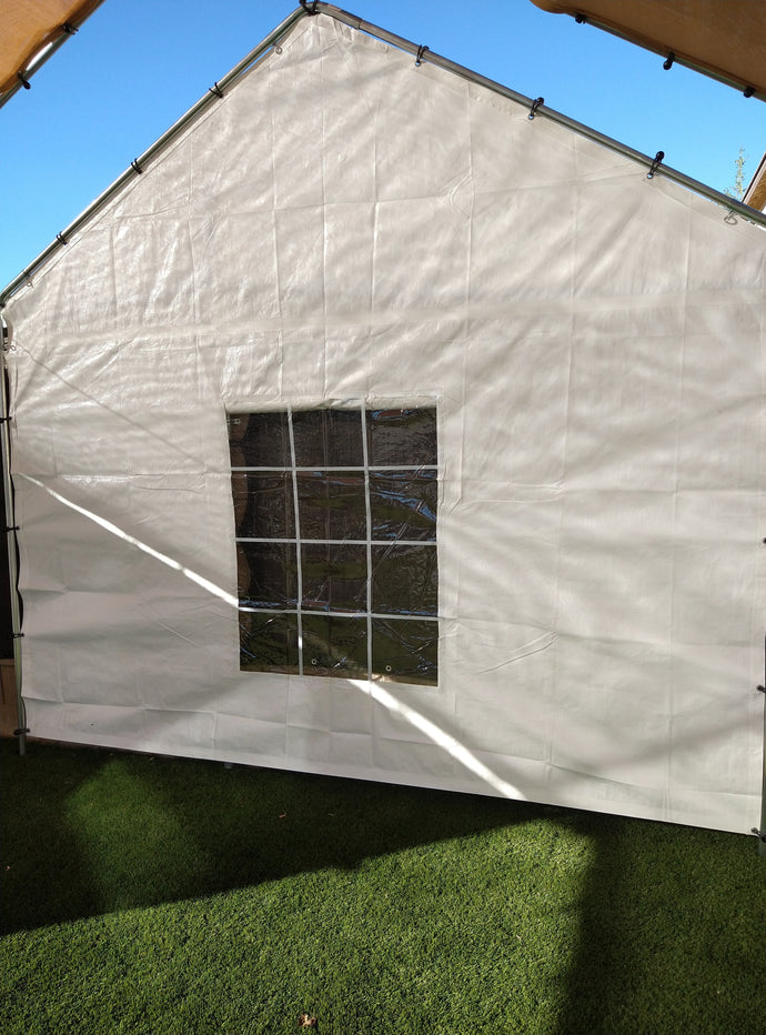10' Peak End Back wall for canopy With Windows no zipper 1 pc